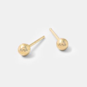 Small Solid Gold Ball Stud Earrings