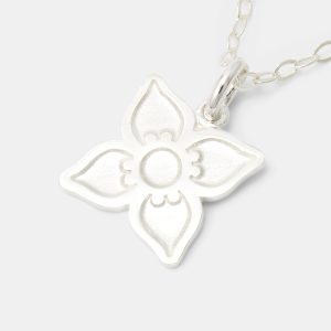 Boronia Flower Silver Pendant Necklace