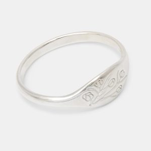 Boronia Flowers Sterling Silver Signet Ring