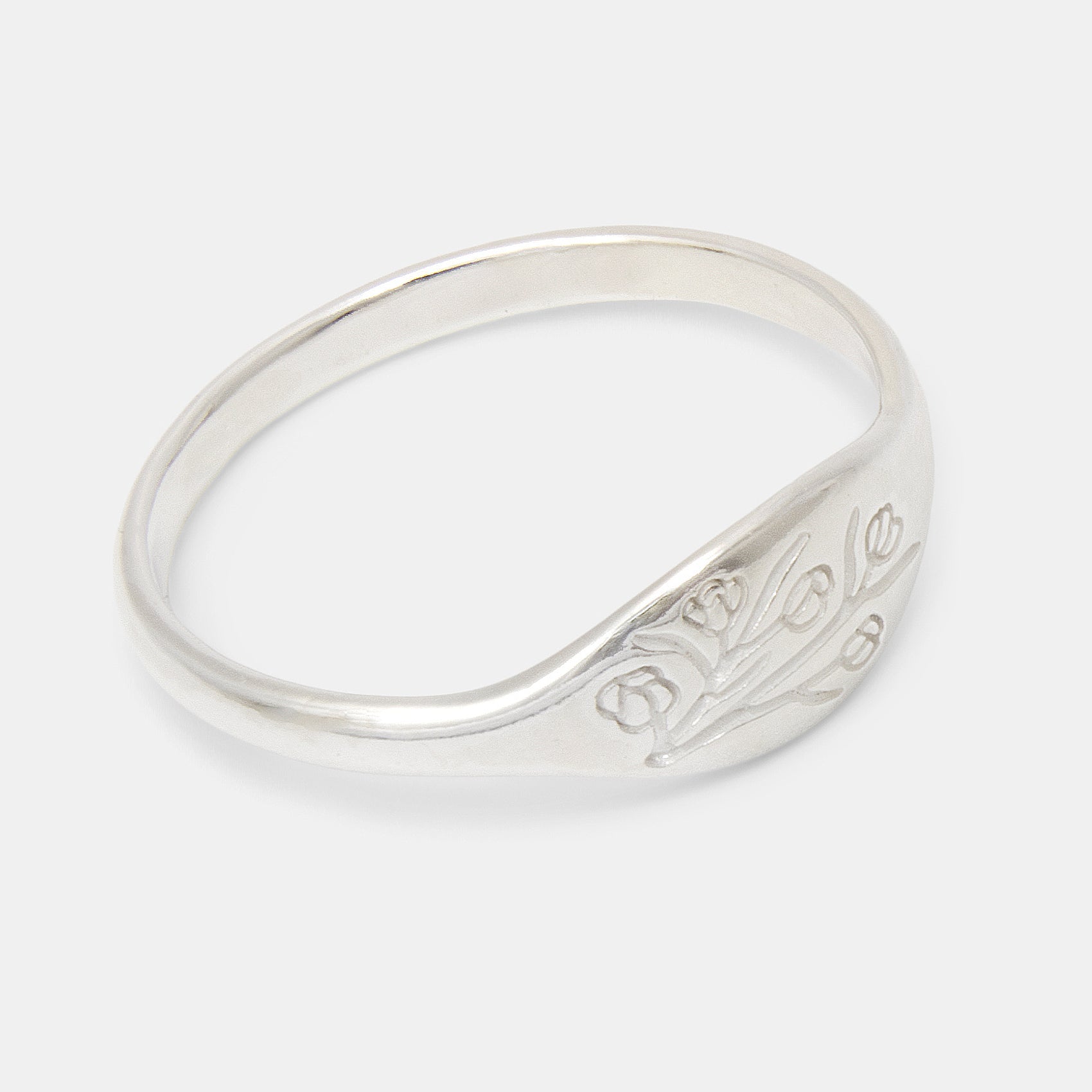 Boronia Flowers Sterling Silver Signet Ring