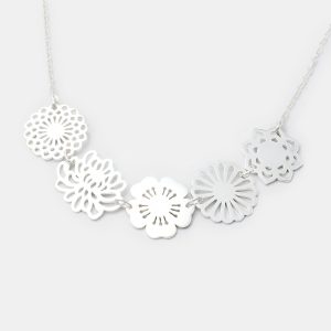 Bouquet of Flowers Silver Necklace