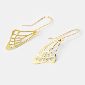 Butterfly Wing Gold Dangle Earrings