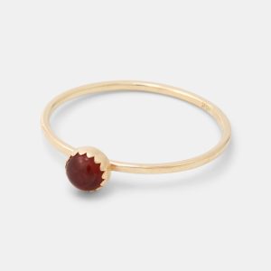 Carnelian & Solid Gold Stacking Ring