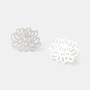 Chrysanthemum Silver Stud Earrings