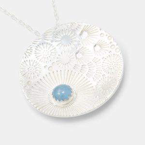 Coral Reef & Aquamarine Pendant Necklace