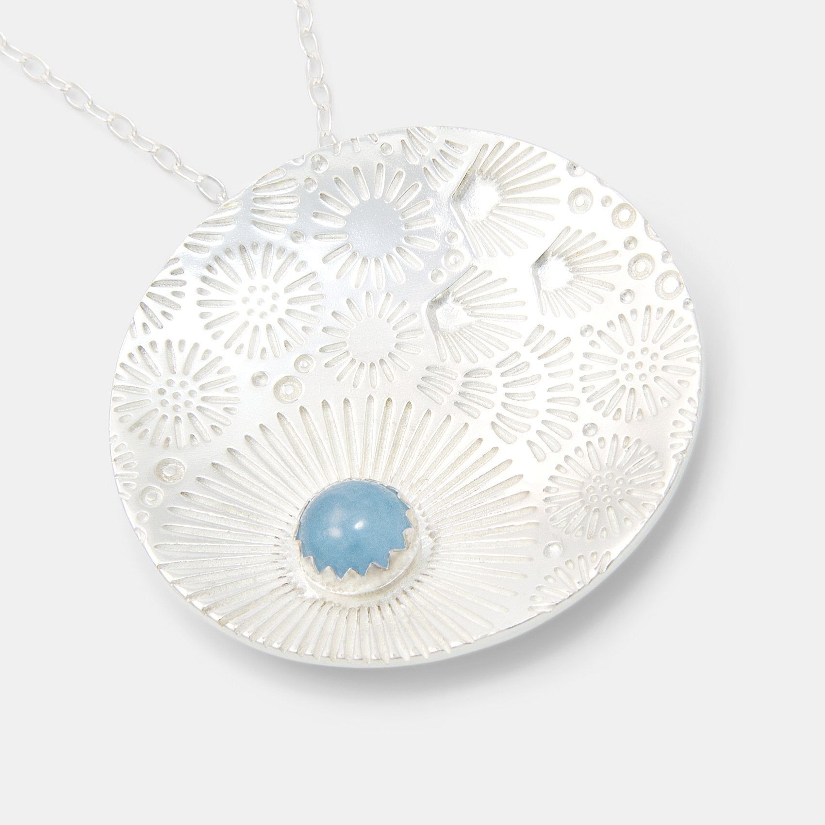 Coral Reef & Aquamarine Pendant Necklace