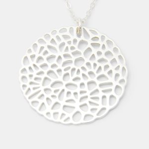 Coral Pattern Silver Pendant Necklace (large)