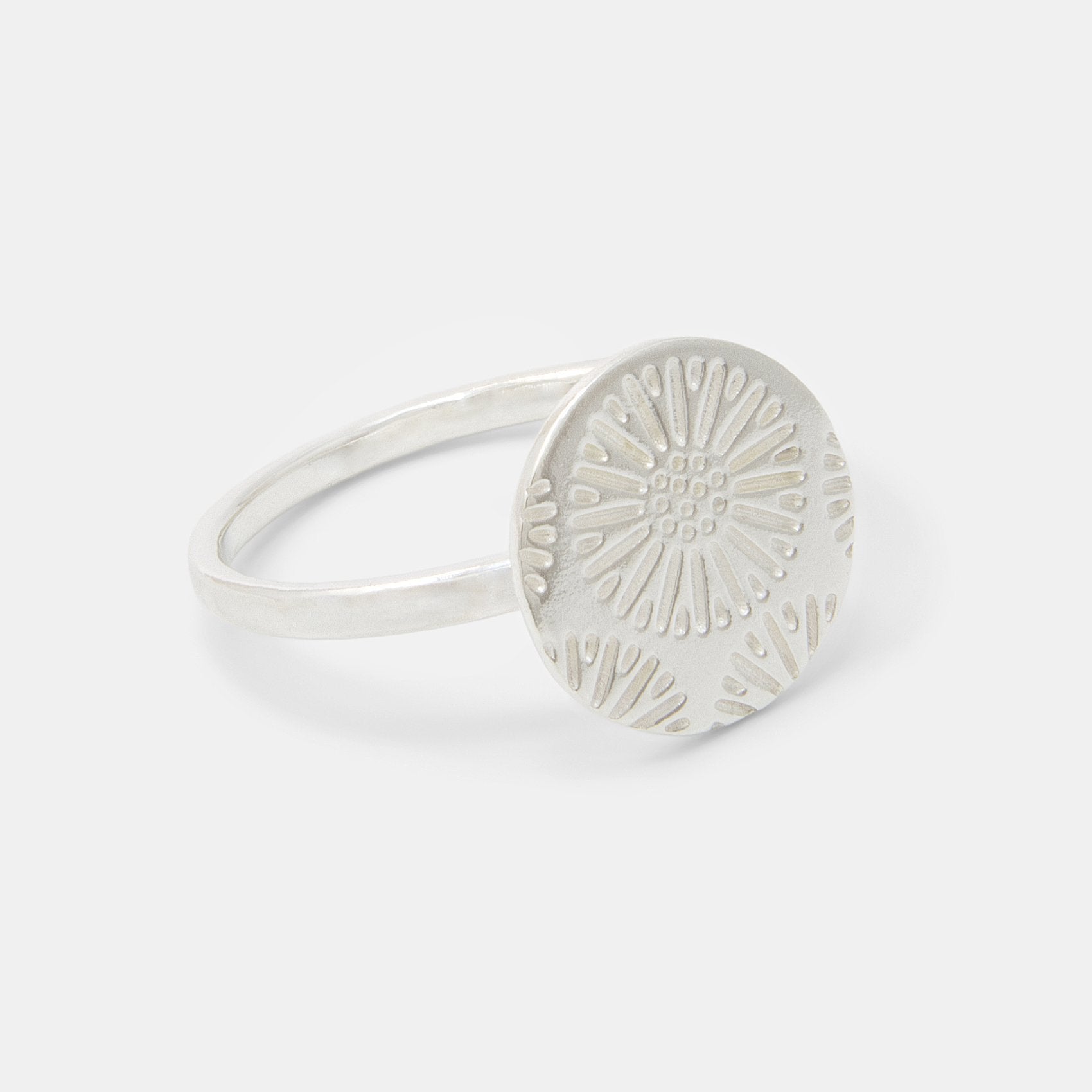 Coral Texture Silver Cocktail Ring
