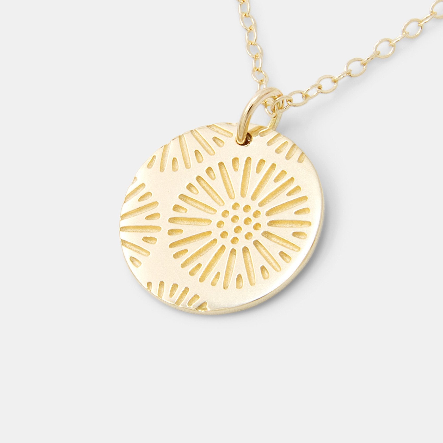 Coral Texture Solid Gold Pendant Necklace