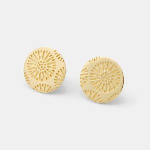 Coral Texture Solid Gold Stud Earrings