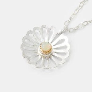Daisy & Opal Silver Pendant Necklace