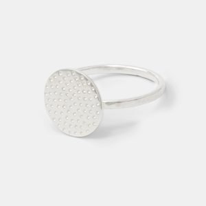 Dots Texture Silver Cocktail Ring