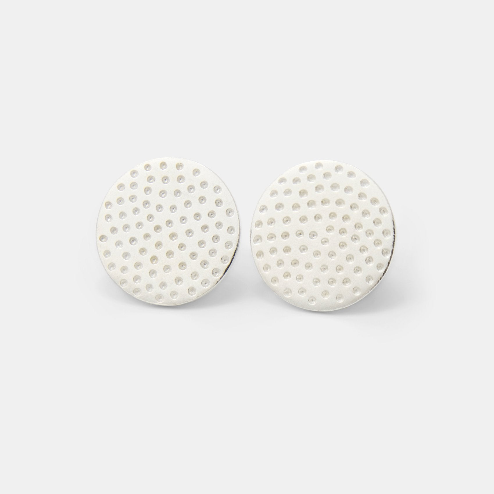 Dots Texture Silver Stud Earrings