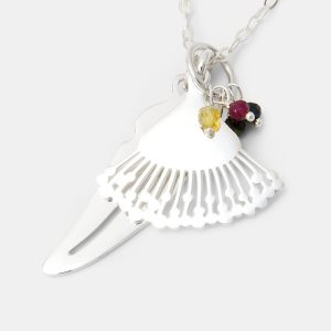 Eucalyptus Flower, Leaf & Tourmaline Necklace