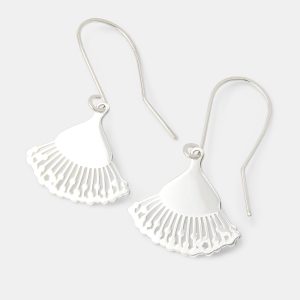 Eucalyptus Flower Silver Dangle Earrings