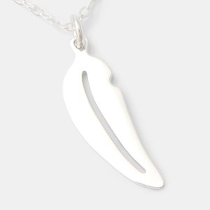 Eucalyptus Leaf Sterling Silver Pendant Necklace