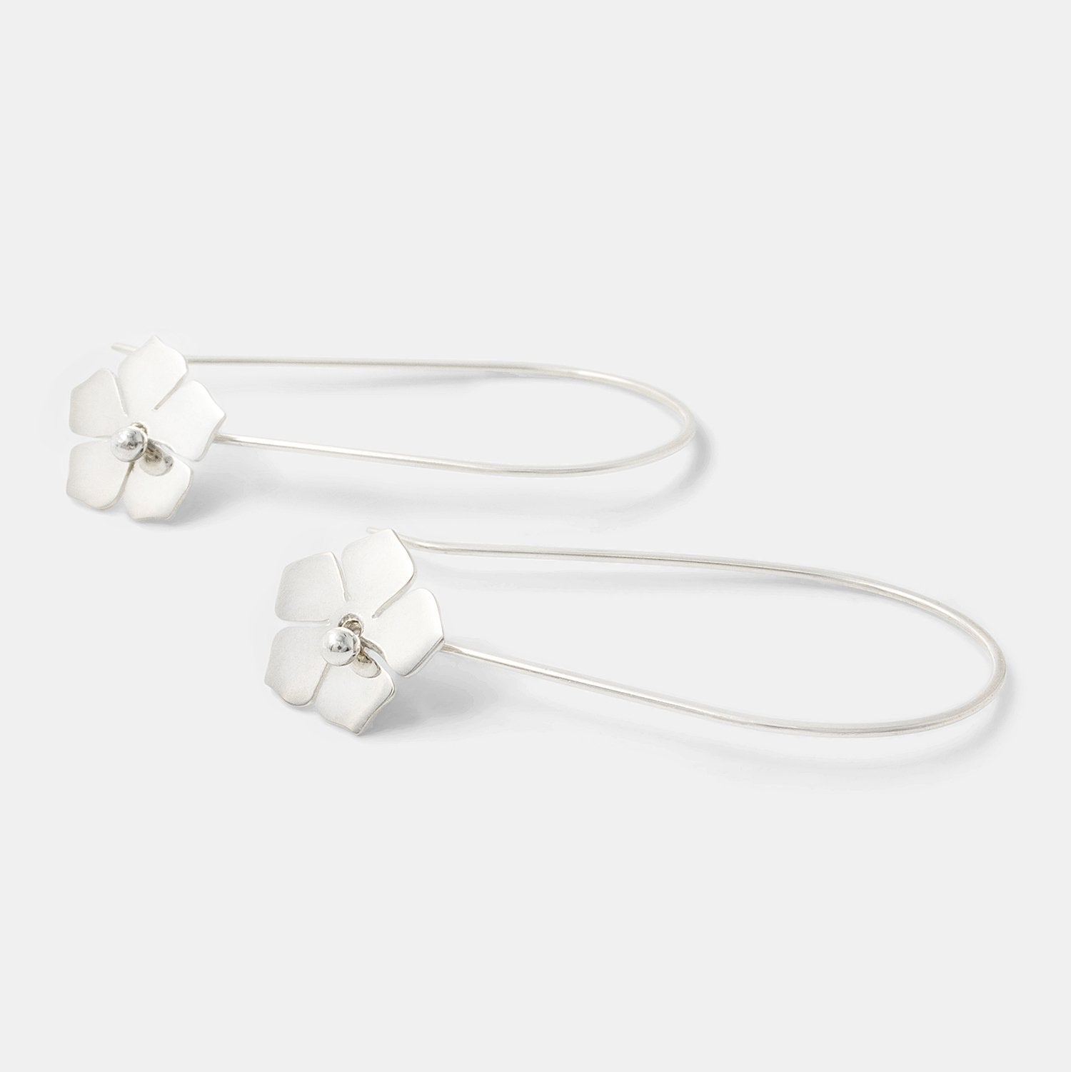 Forget Me Not Silver Drop Earrings