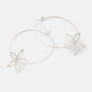Jasmine Silver Hoop Earrings
