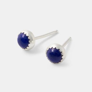 Lapis Lazuli Silver Stud Earrings