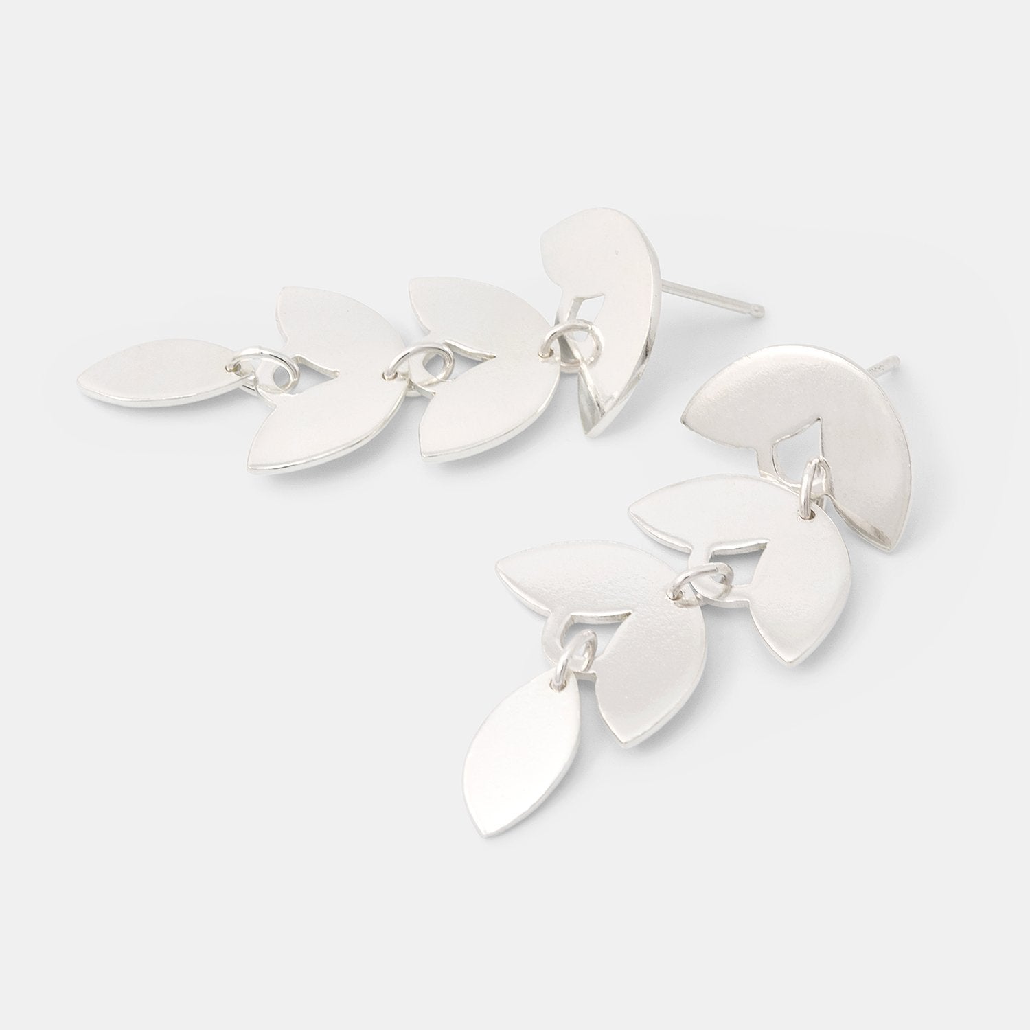 Leaves Silver Dangle Earrings