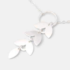 Leaves Silver Lariat Necklace