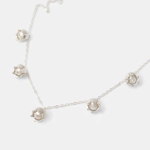 Lily of the Valley Silver Necklace with Pearls
