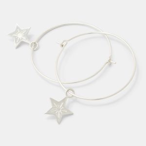 Little Star Silver Hoop Earrings