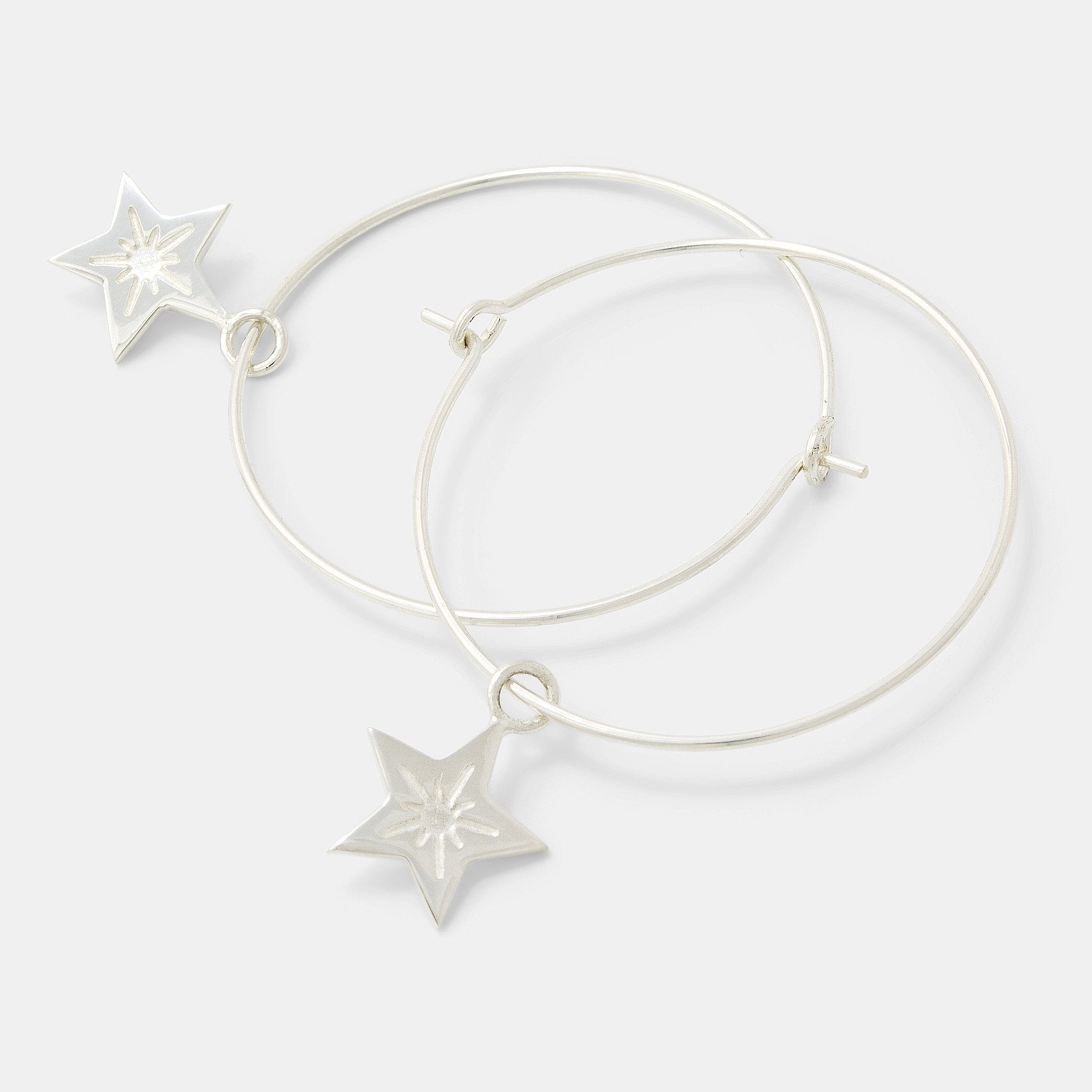 Little Star Silver Hoop Earrings