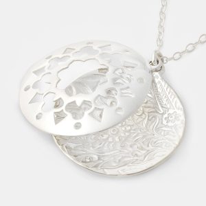 Mandala Silver Open Locket Necklace