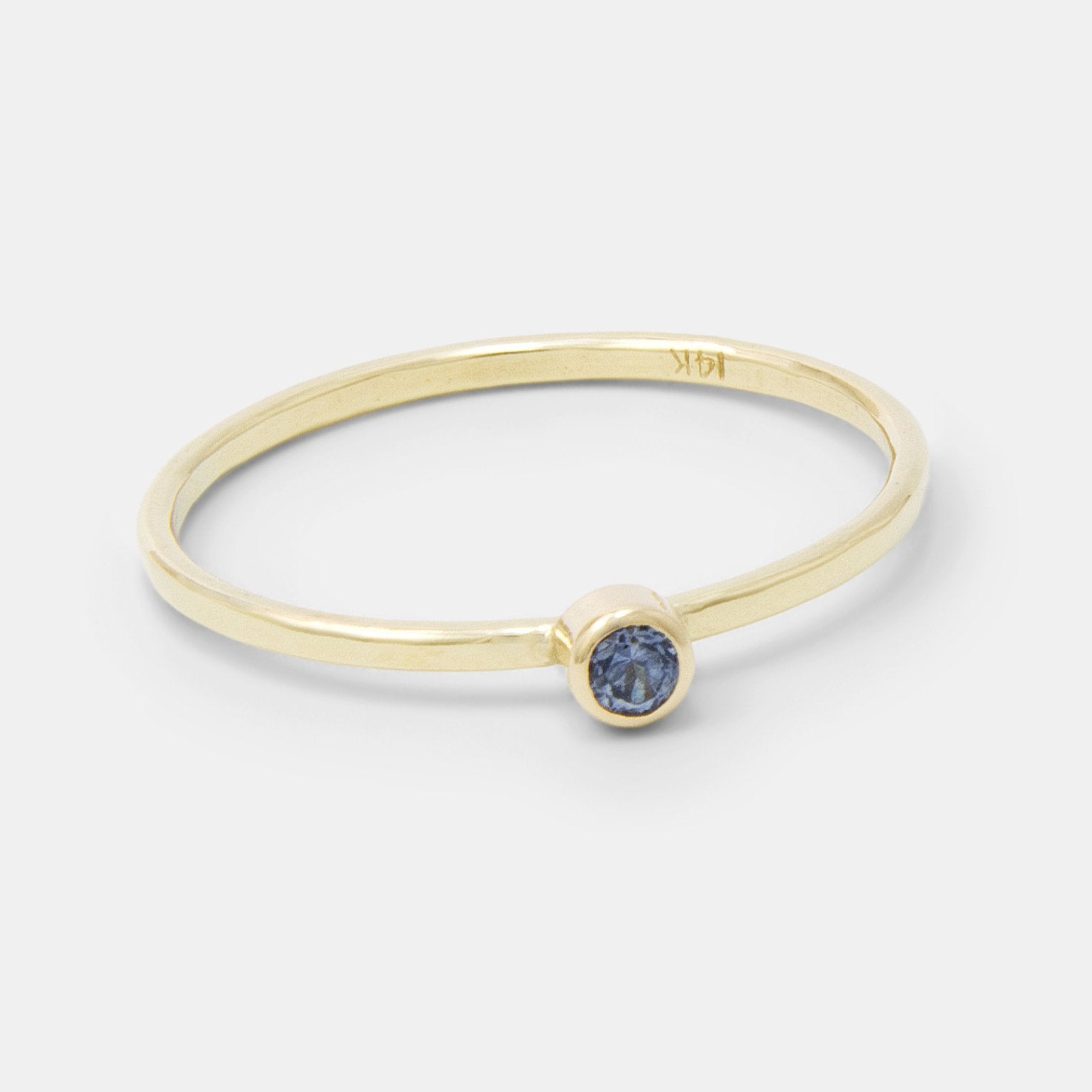 Montana Sapphire & Solid Gold Stacking Ring