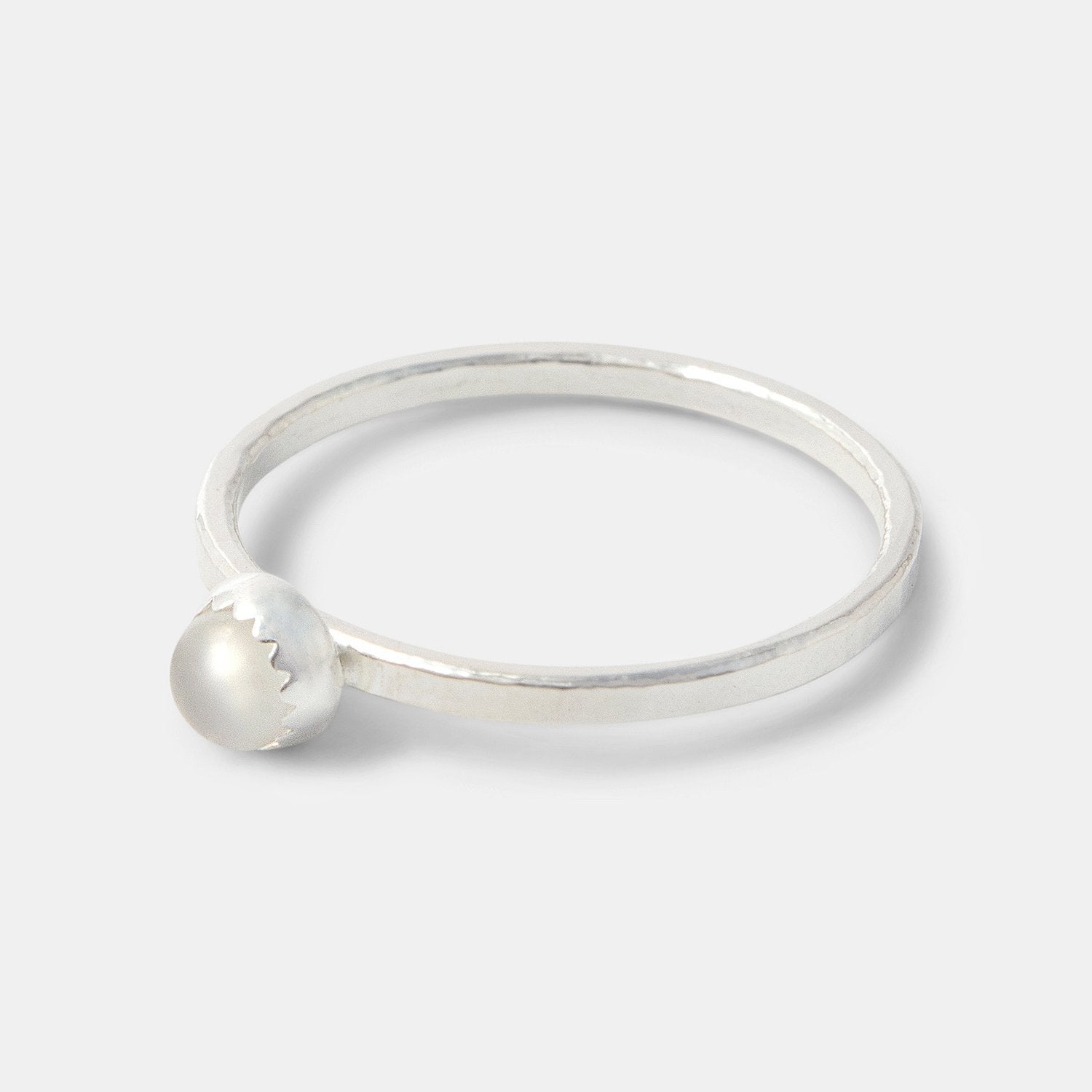 Moonstone Silver Stacking Ring