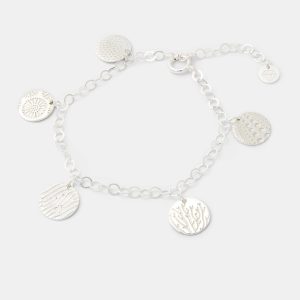 Ocean Textures Charm Bracelet in Sterling Silver