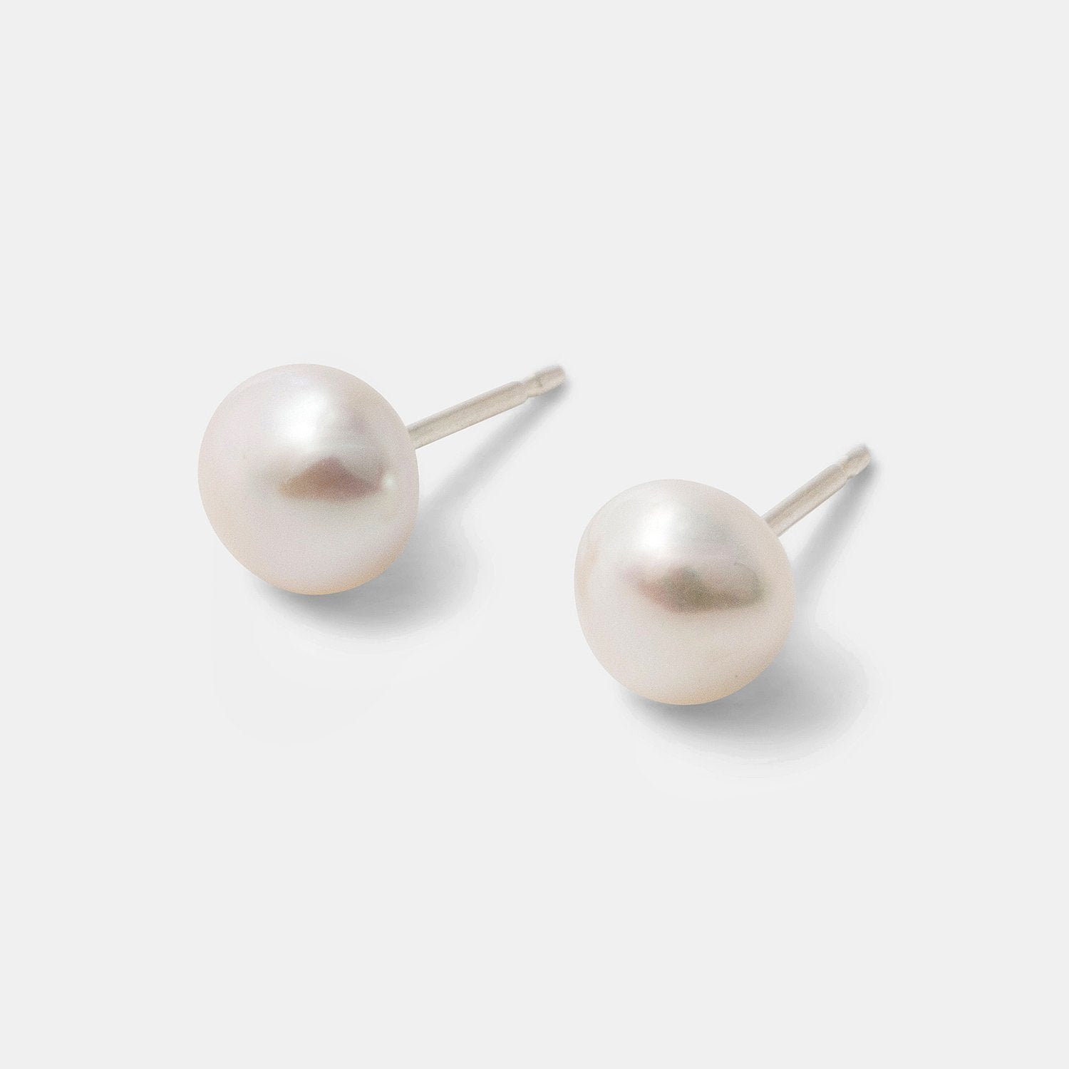 Pearl Silver Stud Earrings