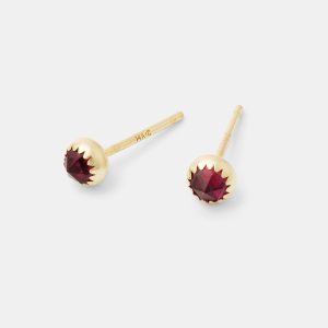 Ruby & Solid Gold Stud Earrings
