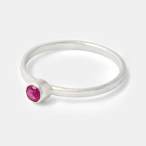 Ruby Silver Stacking Ring
