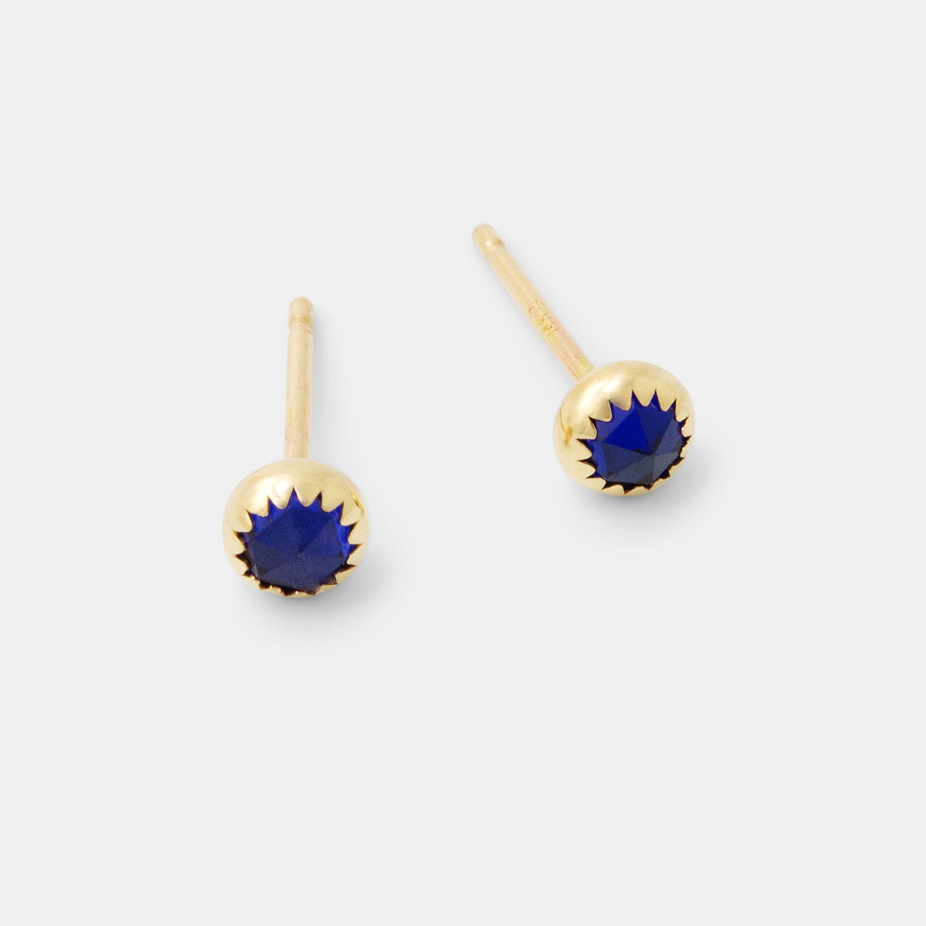Sapphire & Solid Gold Stud Earrings