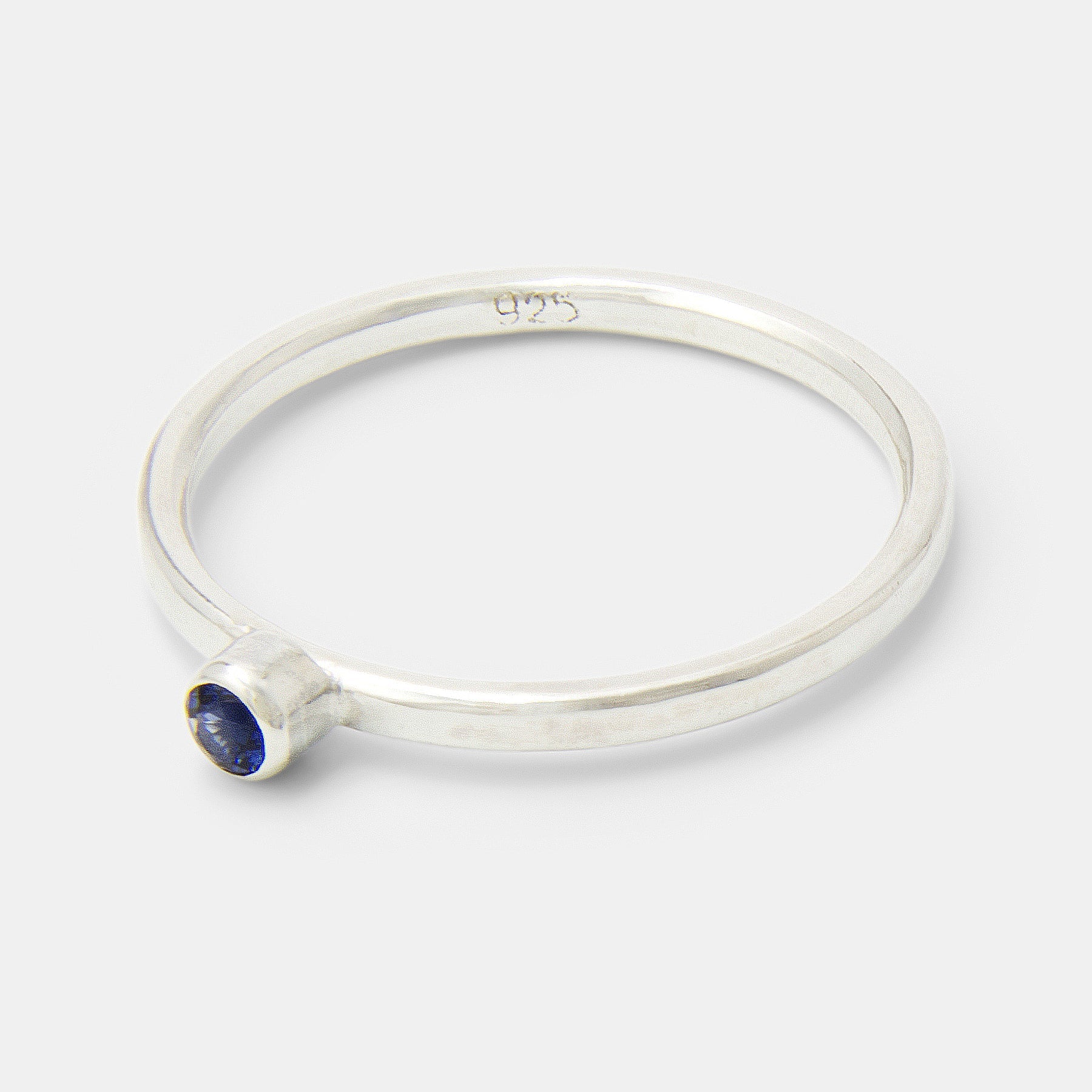 Sapphire Sterling Silver Stacking Ring