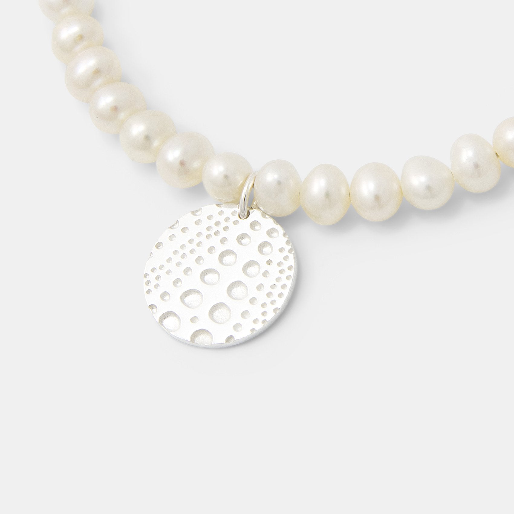 Sea Urchin Texture on Pearl Bracelet
