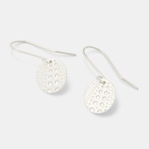 Sea Urchin Texture Silver Drop Earrings