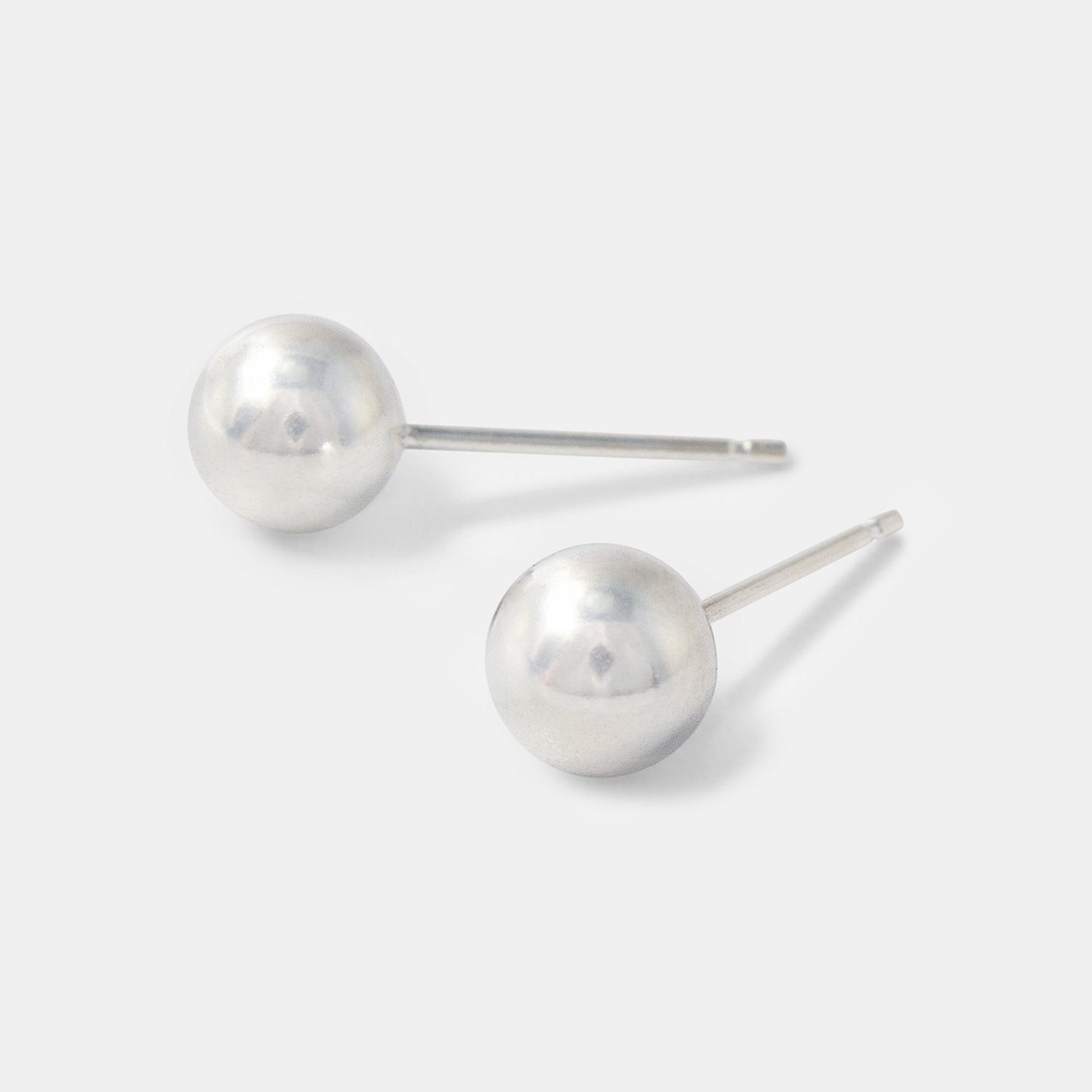 Large Silver Ball Stud Earrings