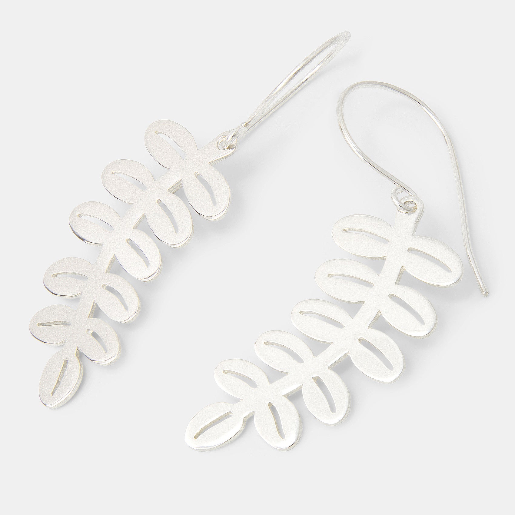 Silver Dollar Leaves Sterling Silver Dangle Earrings