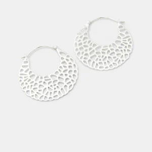 Wattle Wreath Silver Hoop Earrings