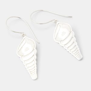 Spiral Shell Silver Dangle Earrings