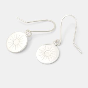 Starburst Amulet Silver Drop Earrings