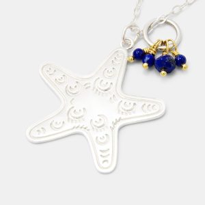 Starfish & Lapis Lazuli Cluster Necklace