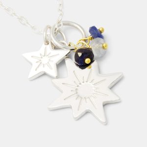 Stars & Sapphires Silver Pendant Necklace