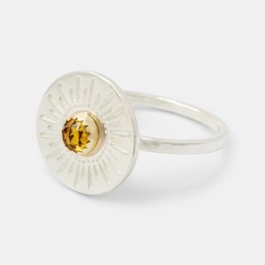 Sunburst & Citrine Amulet Cocktail Ring