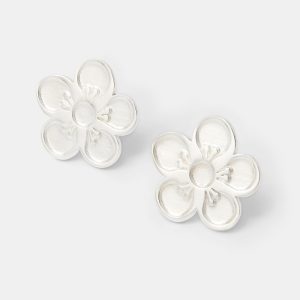 Tea Tree Flower Sterling Silver Stud Earrings