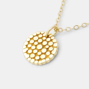 Wattle Blossom Solid Gold Pendant Necklace