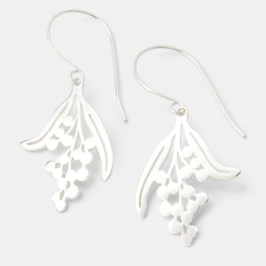 Wattle Branch Silver Dangle Earrings